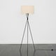 image 1 of ValueLights Camden Black Tripod Floor Lamp Natural Shade & Bulb Cream