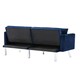 image 8 of Sofa Bed 2 Seater Blue Velvet Click Clack Sofa Settee Recliner Couch with Metal Legs 2 Pillows Blue