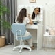 image 6 of Vinsetto Vanity Task Chair with Adjustable Height, Armless, Blue | Blue