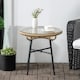 image 6 of Outsunny Rattan Side Table w/ Tempered Glass Tabletop, Beige