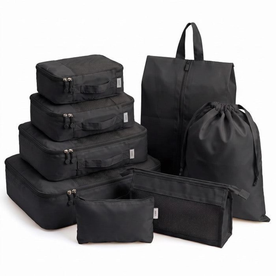 image 1 of Lugg Compression Packing Cubes 8 Piece Travel Suitcase Organiser Set