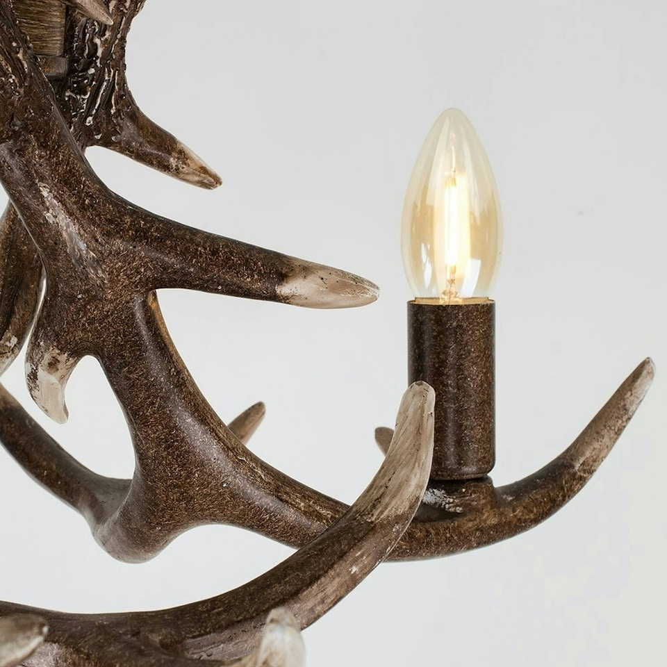 image 1 of ValueLights Rustic Caribou Antler 3 Way Brown Ceiling Light