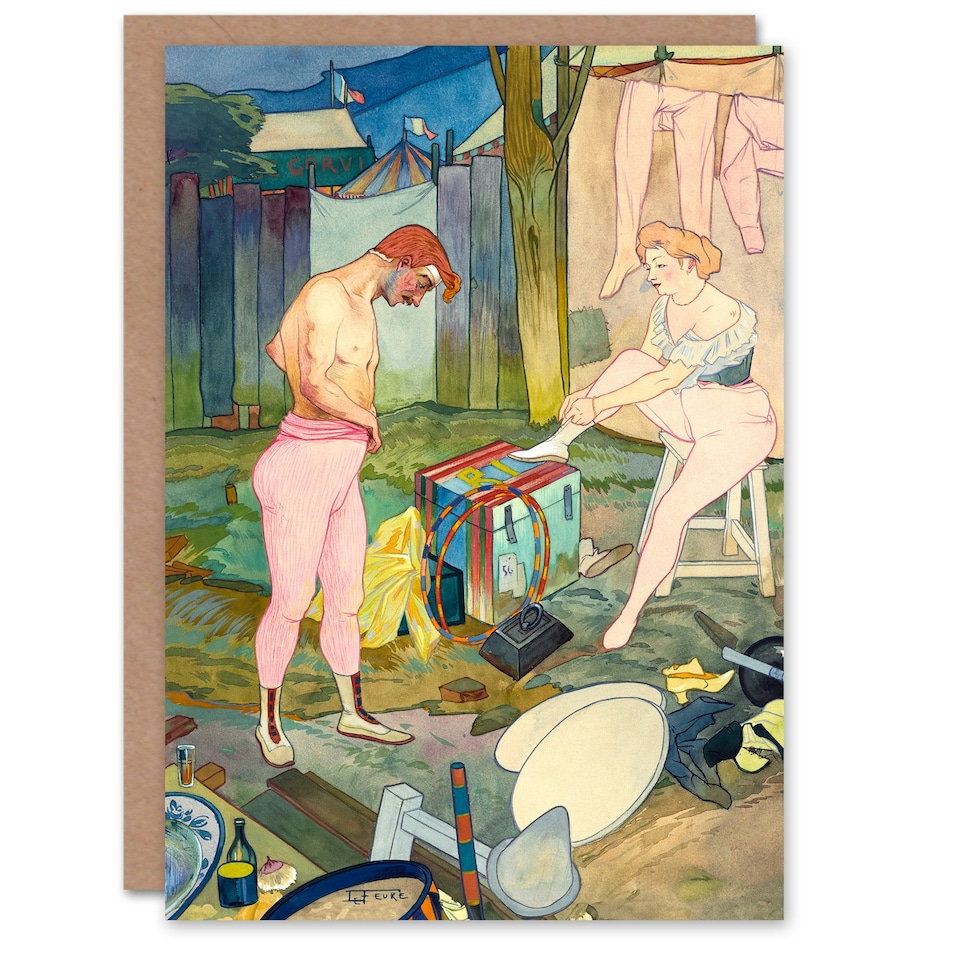 image 1 of Georges de Feure Art Card Corvi Circus Acrobat Performers