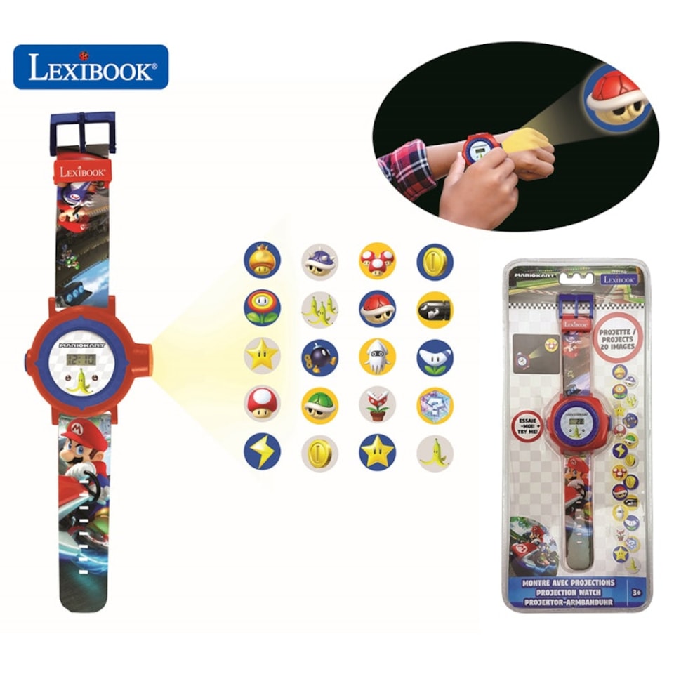 image 1 of Lexibook DMW050NI Super Mario Children's Projection Watch with 20 Images