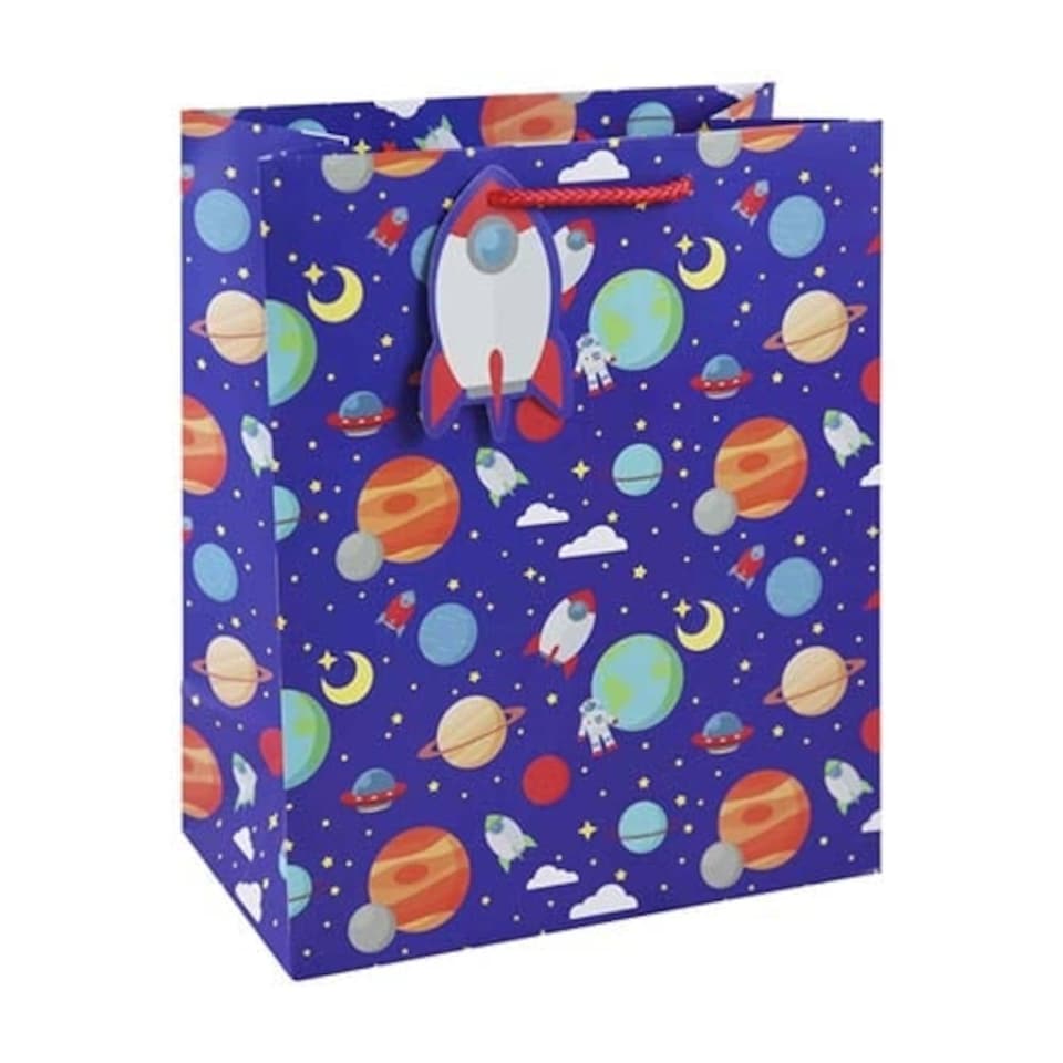 Outer Space Spaceman Large Blue Gift Bag 33cm