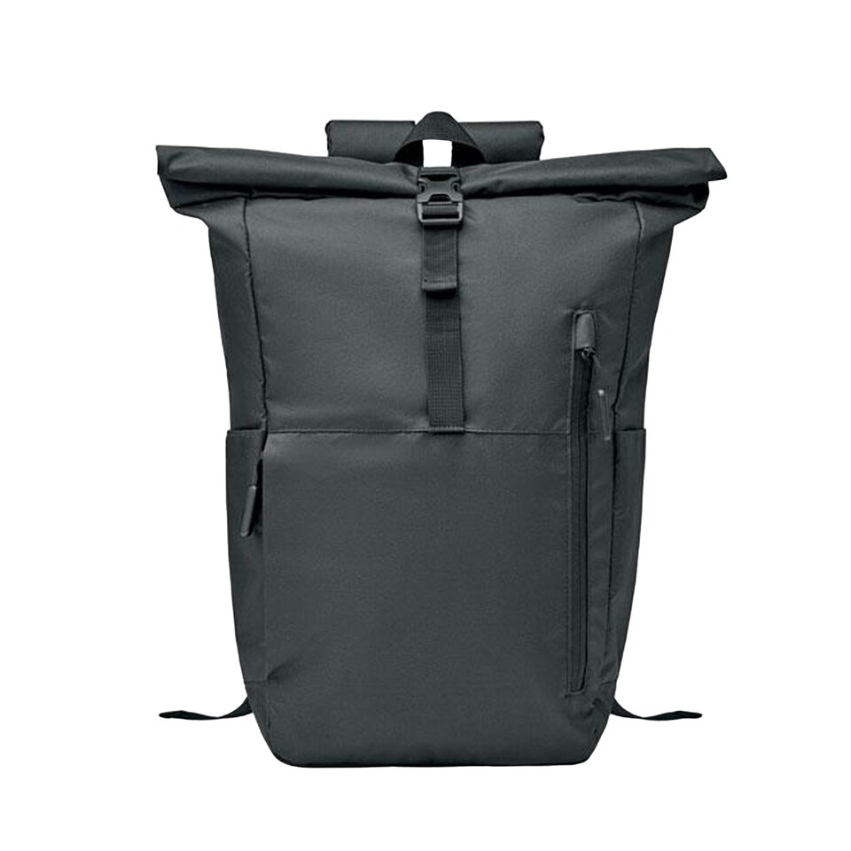 image 1 of MidOcean Valley Roll Top RPET Backpack - Black - One Size | Black