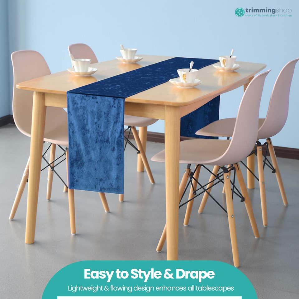 image 1 of Crushed Velvet Table Runner, Glitz Table Runners - 33 x 274cm