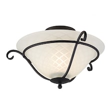 Torchiere 1 Light Flush Ceiling Light Black, E27
