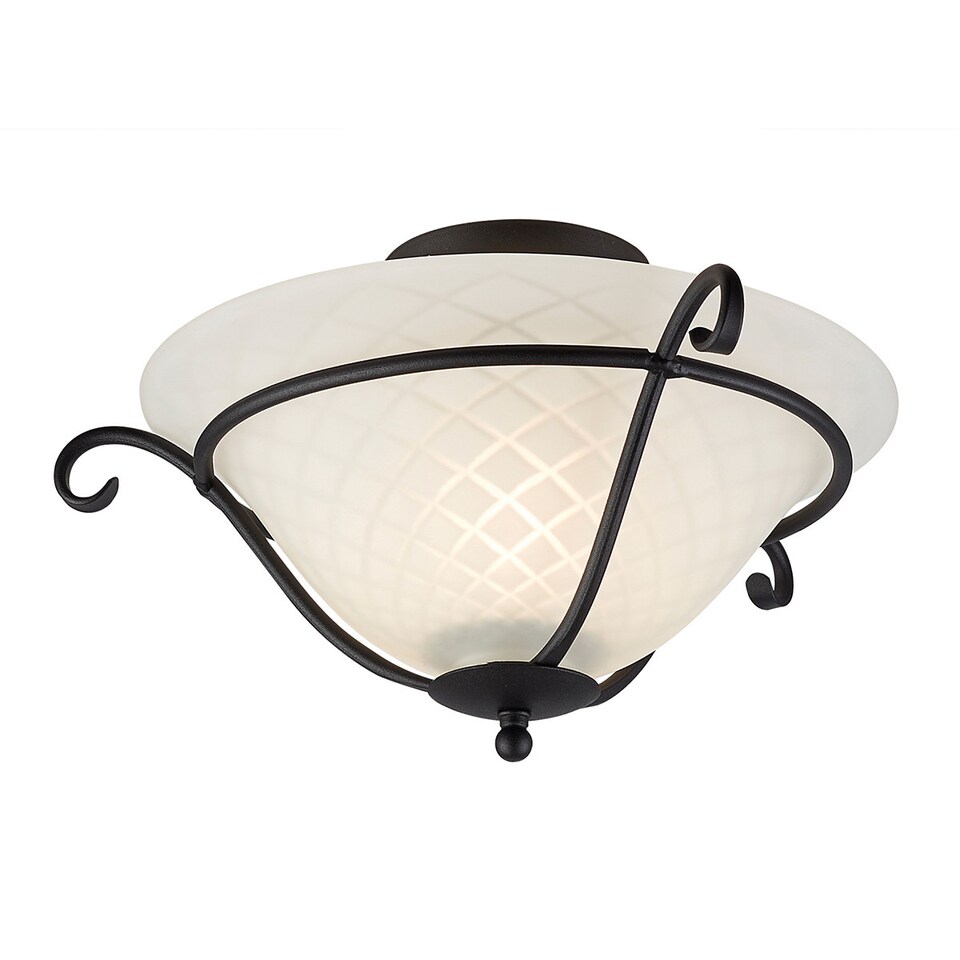 Torchiere 1 Light Flush Ceiling Light Black, E27