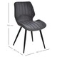 image 7 of HOMCOM Set of 2 PU Leather Dining Chair Moulded Seats Steel Frame Grey