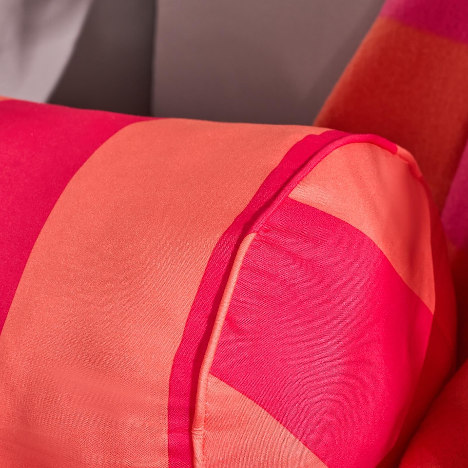 image 1 of OHS Stripe Garden Bolster Cushion Outdoor Filled Pillow Back Neck Support | Multi | Orange/Pink