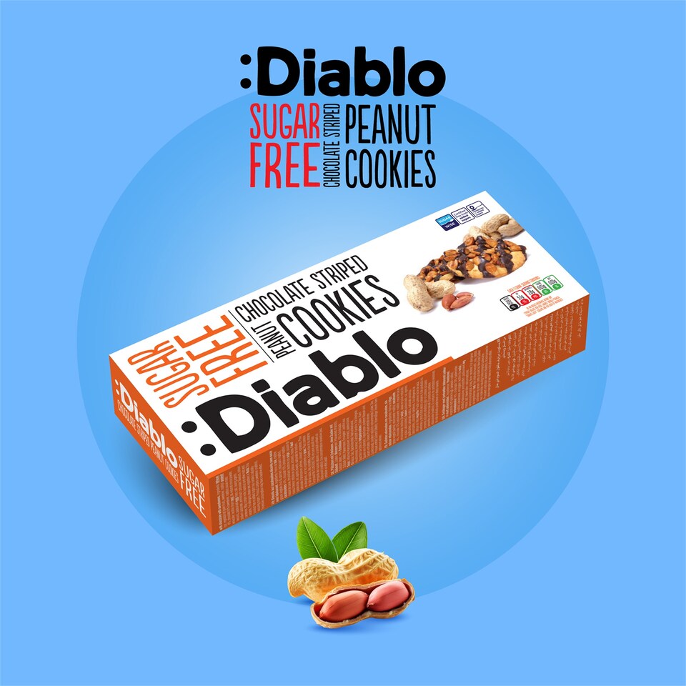 image 1 of Diablo Sugar Free Chocolate and Peanut Cookies 150g 3 Pack