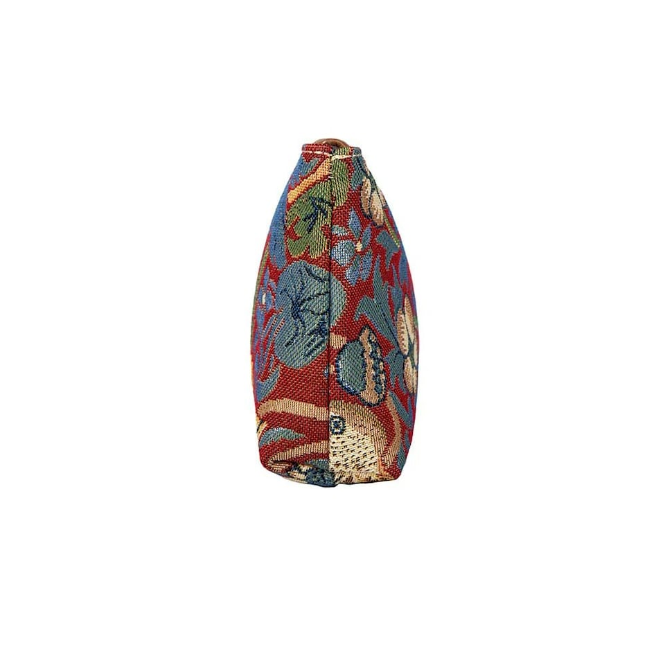 image 1 of Signare Wristlet Pouch Bag Strawberry Thief Red Red | Brown Strap