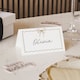 image 1 of Gold Foiled Scalloped Edge Bow White Paper Place Cards - Pack of 8