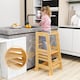 image 3 of COSTWAY Toddlers Step Stool Montessori Kitchen Step Stool-Natural