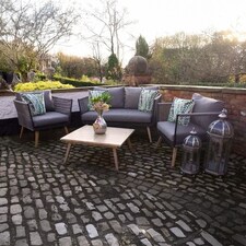 Lifestyle Rattan Rope Detail Garden Sofa Set with Coffee Table