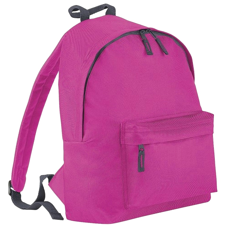 Beechfield Childrens Junior Fashion Backpack Bags / Rucksack / School - Fuchsia/ Graphite Grey - One Size