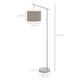 image 7 of HOMCOM Floor Lamp with 350 Degree Rotating Lampshade, Bulb Included, Grey