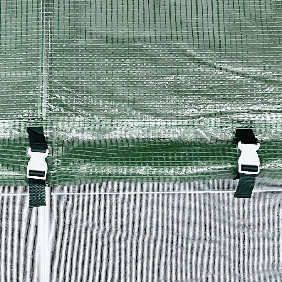 image 1 of Outsunny 4 x 3M Walk-in Garden Polytunnel Greenhouse Galvanised Steel W/ Door | Green