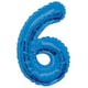 image 4 of Unique Party 34 Inch Blue Glitz Number Balloon (0-9) - Blue - 4