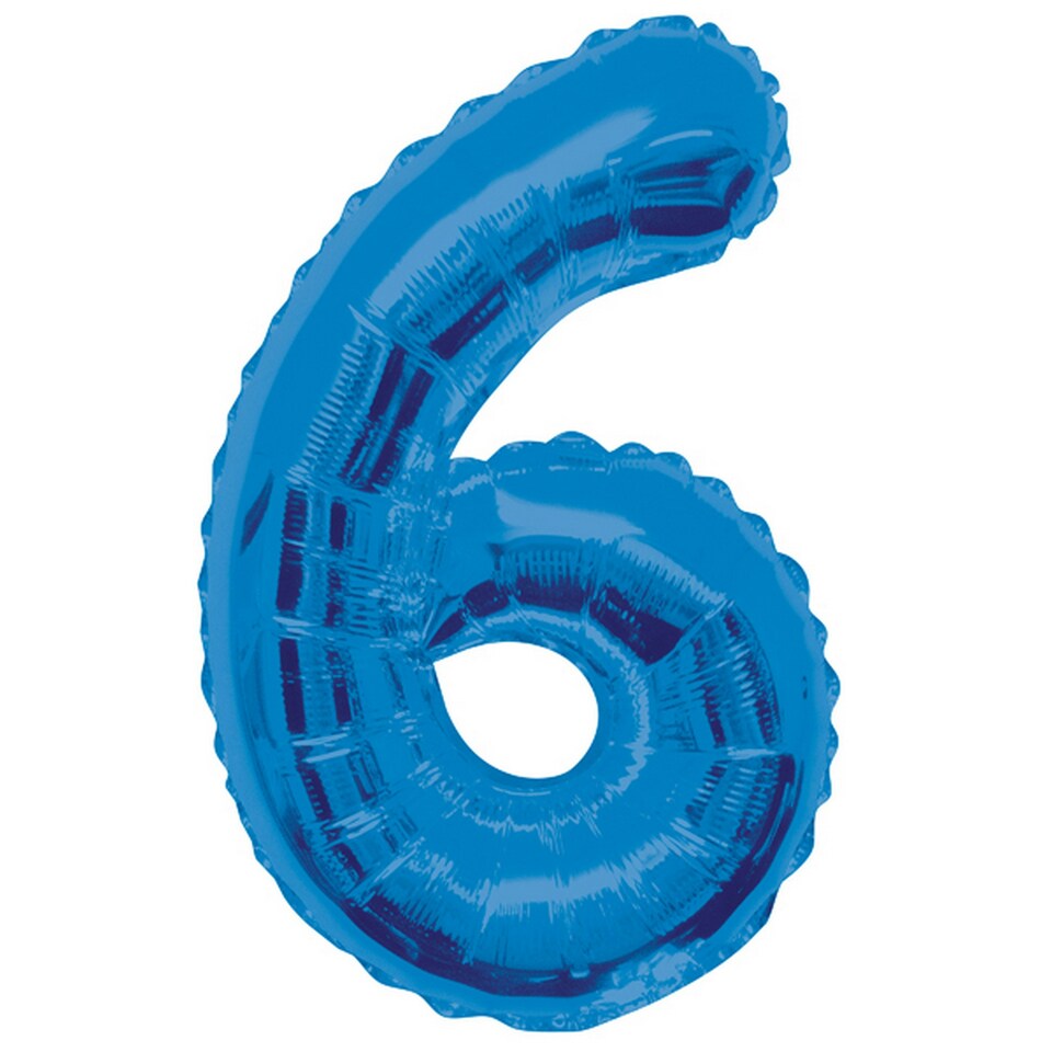 image 1 of Unique Party 34 Inch Blue Glitz Number Balloon (0-9) - Blue - 4