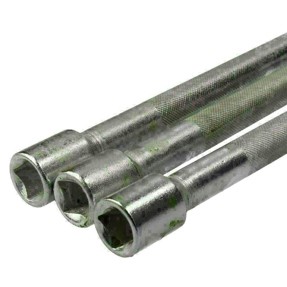 image 1 of 1/2" Long Extension Bars 15/18/24" Socket Long Reach Knurl Grip Extender