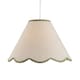 image 8 of Scallop Edge Natural Textured Linen Coolie Lamp Shade with Olive Trims | Green | Olive Green | 1