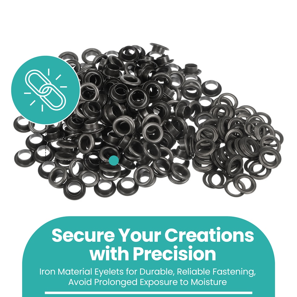 image 1 of 10mm Eyelets with Washers Durable Iron Grommets for DIY Project-100pcs