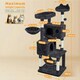 image 3 of Yaheetech 163 cm Large Cat Tower with Condos Platform Perch Black