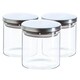 image 1 of Argon Tableware Scandi Storage Jars with Metallic Lids - 550ml - Silver - Pack of 3