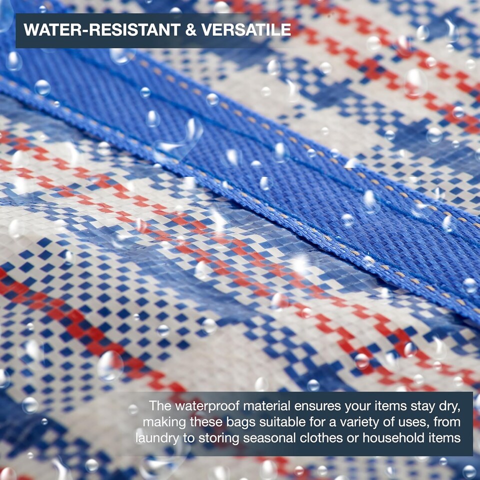 image 1 of S&d, Laundry Zip Bags XXL Heavy Duty Storage Bags Reusable Nylon Large for Moving Clothes Wardrobe Waterproof - 3pcs(Blue)