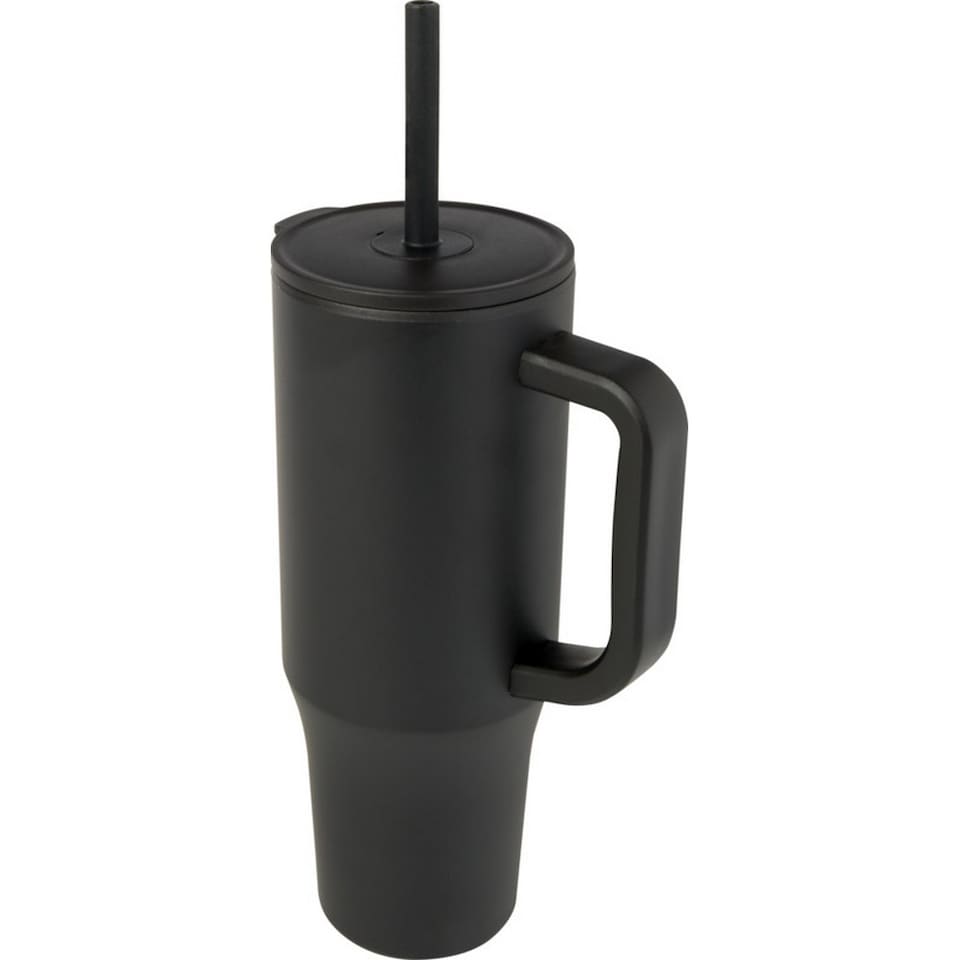 image 1 of Floso Brady Insulated 900ml Mug With Straw | Black | Solid Black | One Size | 1