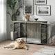 image 2 of PawHut Dog Crate Furniture End Table w/ Cushion for Extra Large Dogs