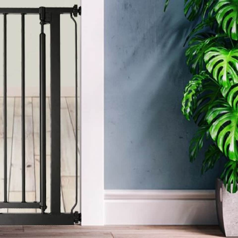 image 1 of Bettacare Auto Close Stair Gate, 68.5cm - 75cm, Matt Black, Narrow, Narrow Pressure Fit Safety Gate, Baby Gate