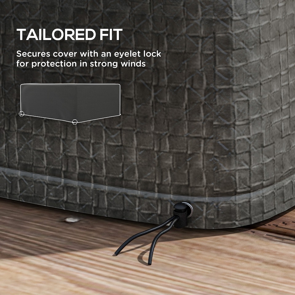 image 1 of Outsunny 235x190x90cm Large Patio Set Outdoor Garden Furniture Cover | Grey | Grey | 235L x 190W x 90Hcm