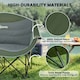 image 9 of Outsunny Double Camping Chair for Adults with Armrests, Cup Holders, Green Cream | Khaki