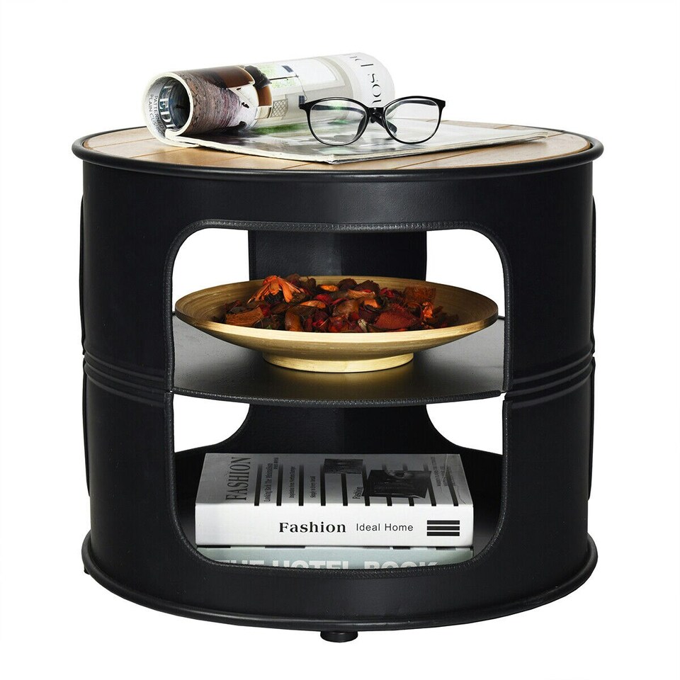 image 1 of COSTWAY 3-Tier Round End Table Coffee Snack Table Black