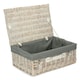 image 1 of 45cm Wicker Picnic Basket with Lining Grey | Grey | One Size