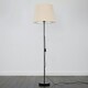 image 2 of ValueLights Charlie Black Floor Lamp XL Cream Taper Shade & Bulb 