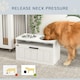 image 4 of PawHut Raised Dog Bowl, Elevated Dog Bowls with Slow Feeder Mat, White 
