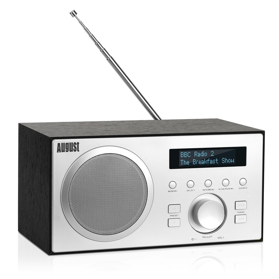 image 1 of DAB/DAB+/FM Radio Dual Mode Alarm Clock Bluetooth Speaker - August MB420B