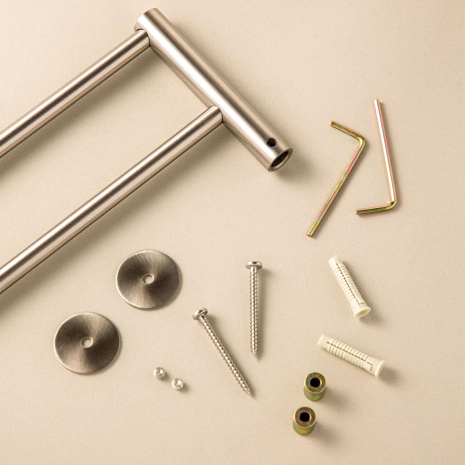 image 1 of COSMIC Double Towel rail, Gloss Chrome, Wall-mounted, 60 cm. Collection Logic