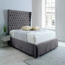 Salva Plush King Bed Frame - Steel