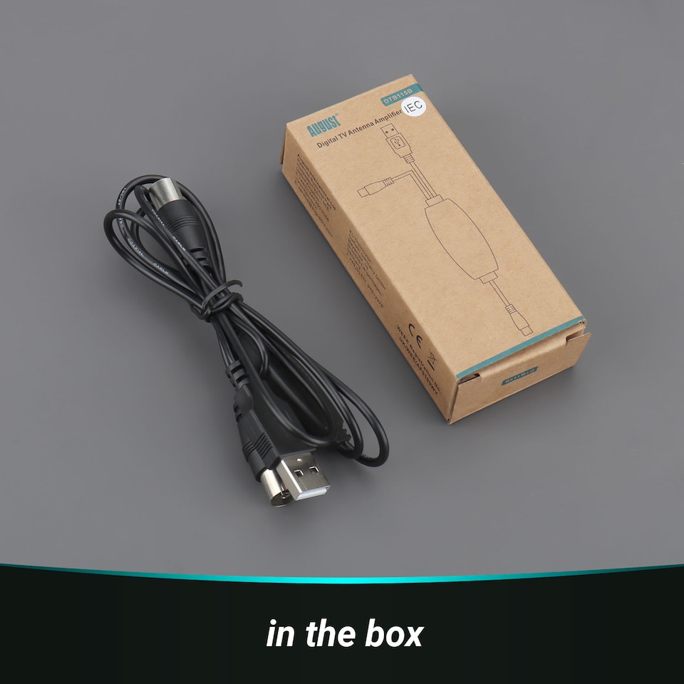 image 1 of USB Powered Signal Booster Cable for Coaxial Aerials - Add 20dB of Gain - August DTB115