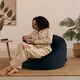 image 2 of icon Aurora Classic Velvet Bean Bag Chair Flowers Bean Bags Blue