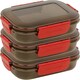 image 1 of Plastic Lunch Box Food Storage Air Tight Rubber Seal Container with Clip Lock 600ml | Black | 3 Red & Black | 600 ml | 3