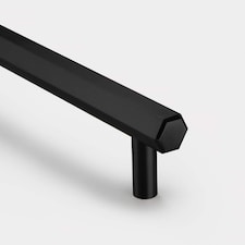Pushka Home Solid Brass Hexagonal Bar Handle 384mm - Black