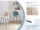image 8 of SONARA Set of 2 Blended Woven Fabric Counter Height Bar Stools with Backrest | Blue