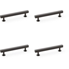 4 PACK - Straight Square Bar Pull Handle - Dark Bronze 128mm Centres SOLID BRASS Drawer