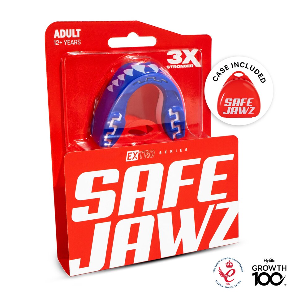 image 1 of SAFEJAWZ Extro Sports Mouth Guard Shark Adult/Junior